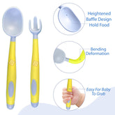 Baby Spoon and fork Set for Baby Feeding (Blue)